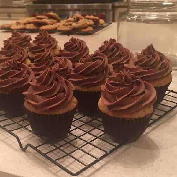 Vanilla cupcake with chocolate buttercream